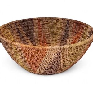 Large Woven Boho Basket Natural Fiber Storage Bowl